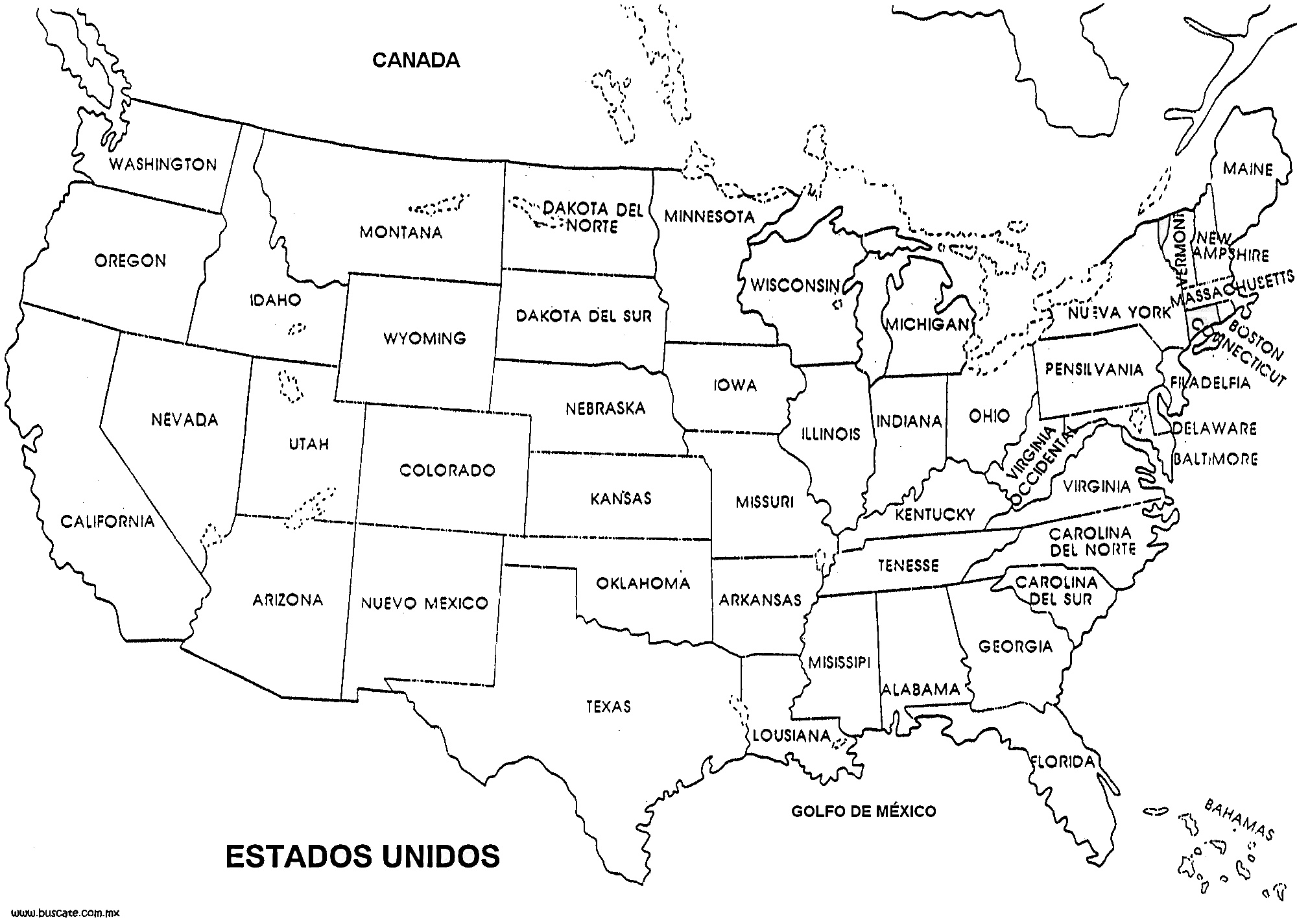 mapa con nombres